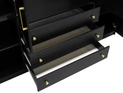 Kast Met 4 Deuren En 3 Lades - L196 Cm - Zwart - Lizandro