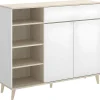 Keukenbuffet Wajdi - 2 Deuren, 1 Lade En 4 Nissen - Wit En Eiken