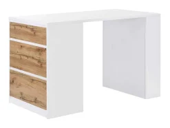 Keukeneiland Met 3 Lades En 8 Nissen Van Mdf - Licht Naturel En Wit - Palestrina
