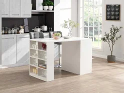 Keukeneiland Met 3 Lades En 8 Nissen Van Mdf - Licht Naturel En Wit - Palestrina
