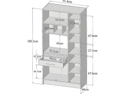 Keukenmeubel Mady - 5 Kasten En 1 Lade - Zwart & Eiken