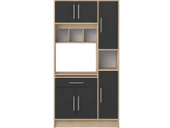 Keukenmeubel Mady - 5 Kasten En 1 Lade - Zwart & Eiken
