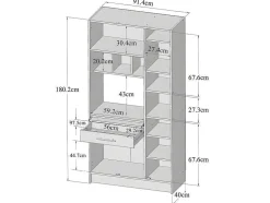 Keukenmeubel Mady - 5 Kasten En 1 Lade - Zwart & Eiken