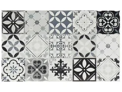 Keukentapijt Van Vinyl Met Vloertegelmotief Mosai - 49,5 X 83 Cm - Zwart En Wit