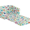 Kinderfauteuil Van Fluweel Met Dinosaurus Motieven - Wit - Almagro