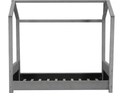 Kinderhutbed 90X200Cm In Fluweel - Lattenbodem - Grijs