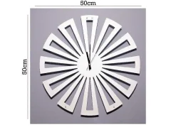 Klok Geometrisch 2, Wit, Zwart, 50X1,5X50 Cm, Epikasa