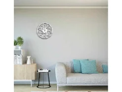 Klok Geometrisch 1, Wit, Zwart, 50X1,5X50 Cm, Epikasa