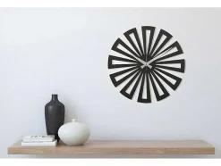 Klok Geometrisch 6, Zwart, Zilver, 50X1,5X50 Cm, Epikasa