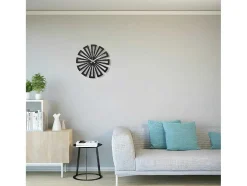 Klok Geometrisch 6, Zwart, Zilver, 50X1,5X50 Cm, Epikasa