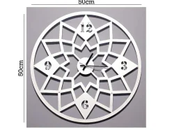 Klok Geometrisch, Wit, Zwart, 50X1,5X50 Cm, Epikasa