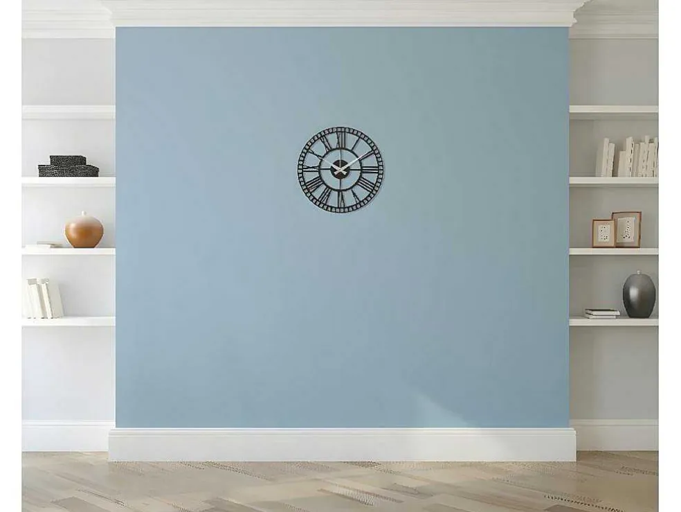 Klok Vintage 11, Zwart, Zilver, 50X1,5X50 Cm, Epikasa