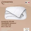 Knuffel Dekbed Silk Touch 200 X 200 Cm - 250 G/M - Wit Met Grijze Bies - Biesya