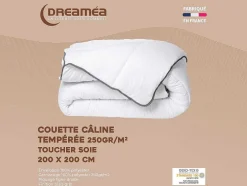 Knuffel Dekbed Silk Touch 200 X 200 Cm - 250 G/M - Wit Met Grijze Bies - Biesya