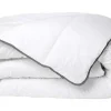 Knuffel Dekbed Silk Touch 140 X 200 Cm - 250 G/M - Wit Met Grijze Bies - Biesya