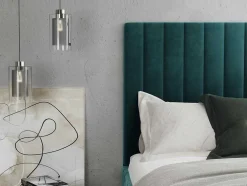 Kofferbed En Hoofdbord Met Verticale Stiksels - 180 X 200 Cm - Fluweel - Taupe - Larali - Van Pascal Morabito