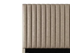 Kofferbed En Hoofdeinde Met Verticale Stiksels - 180 X 200 Cm - Stof - Beige - Sarah