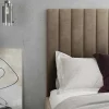 Kofferbed Met Hoofdbord Met Verticale Naden - 160 X 200 Cm - Velours - Taupe - Larali - Van Pascal Morabito