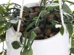 Kunsthangplant Met Pot Van Keramiek - H70 X L20 Cm - Groen - Bahiana