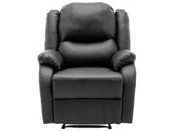 Kunstleer Handmatig Verstelbare Relaxfauteuil Met Zijvak - Zwart