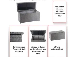 Kussenbox Van Polyrattan Mcw-D88 Iii, Premium Bruin, 51X115X59Cm 250L