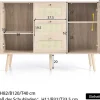 Ladekast 120 X 82 X 40 Cm Met 2 Deuren En 3 Laden In Rotan En Sonoma Eiken, Verstelbare Plank, Beige