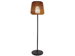 Led Buiten Staande Lamp Van Metaal - H. 150 Cm - Zwart En Natuurlijk - Carbini