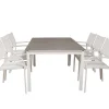 Levels Tuinmeubelset Tafel 100X160/240Cm En 6 Stoel Santorini Wit, Grijs.