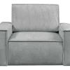Lichtgrijze Ribfluwelen Fauteuil Amelia