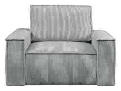 Lichtgrijze Ribfluwelen Fauteuil Amelia