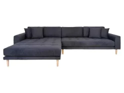 Lido Bank , Loungebank Links Gericht Met 4 Kussens Donkergrijs.