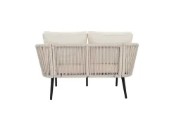 Ligstoel, Tuinbank - Gegalvaniseerd Staal En Gevlochten Touw - 2 Plaatsen - Beige
