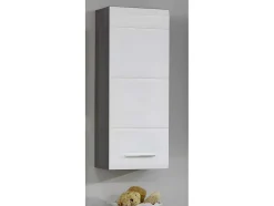 Linebad Badkamerkast 1 Deur Gerookt Zilver, Wit Hoogglans.