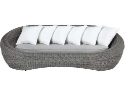 Loungeset Van Geweven Hars - Grijs - Zitbank, 2 Fauteuils En Salontafel - Whiteheaven