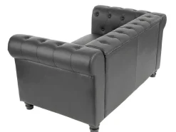 Luxe 2-Zitsbank Edinburgh, Ronde Poten, Zwart