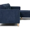 Marino Bank, Chaise Longue Naar Rechts Of Links Gedraaid In Fluweel Blauw.