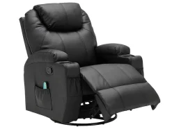Massagestoel Van Kunstleer Silvano - Zwart