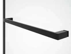 Matzwart Badscherm Met Handdoekhouder En Draaibare Retour - (70 + 30) X 140 Cm - Primael