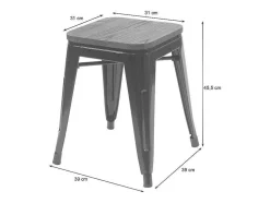 Mcw-A73 Kruk Incl. Houten Zitting, Rood
