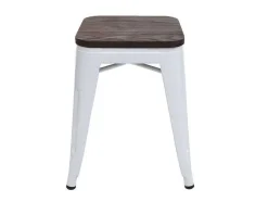 Mcw-A73 Kruk (Set Van 4) Houten Zitting, Wit