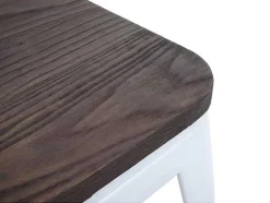 Mcw-A73 Kruk (Set Van 4) Houten Zitting, Wit