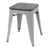 Mcw-A73 Kruk (Set Van 2) Houten Zitting, Grijs