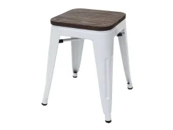 Mcw-A73 Kruk (Set Van 6) Houten Zitting, Wit