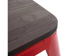 Mcw-A73 Kruk (Set Van 2) Houten Zitting, Rood