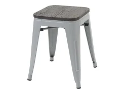 Mcw-A73 Kruk (Set Van 4) Houten Zitting, Grijs