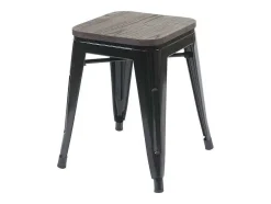 Mcw-A73 Kruk (Set Van 4) Houten Zitting, Zwart