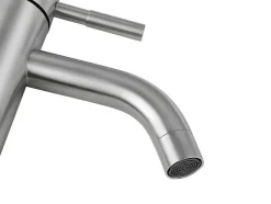 Mechanische Mengkraan Met Ronde Vorm Van Roestvrij Staal - Geborsteld Nikkel - H17 Cm - Salavan