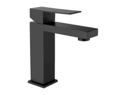 Mechanische Mengkraan Met Vierkante Vorm Van Geborsteld Roestvrij Staal - Mat Zwart, H17,3 Cm - Canilas