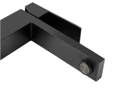 Mechanische Mengkraan Met Vierkante Vorm Van Geborsteld Roestvrij Staal - Mat Zwart, H31 Cm - Canilas