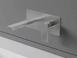 Mechanische Mengkraan Voor Inbouw Vierkant - Kleur: Geborsteld Nikkel - Vistula